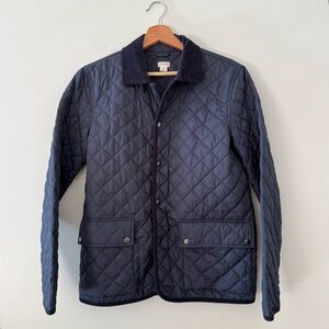 Crewcuts J.Crew Unisex Quilted Barn Jacket Size 14 Corduroy Trim Navy Blue